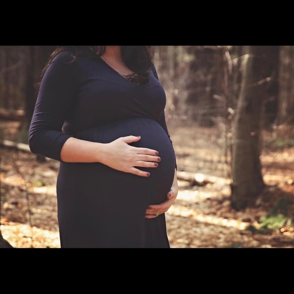 Navy Maternity Dress - Picture 4 of 7